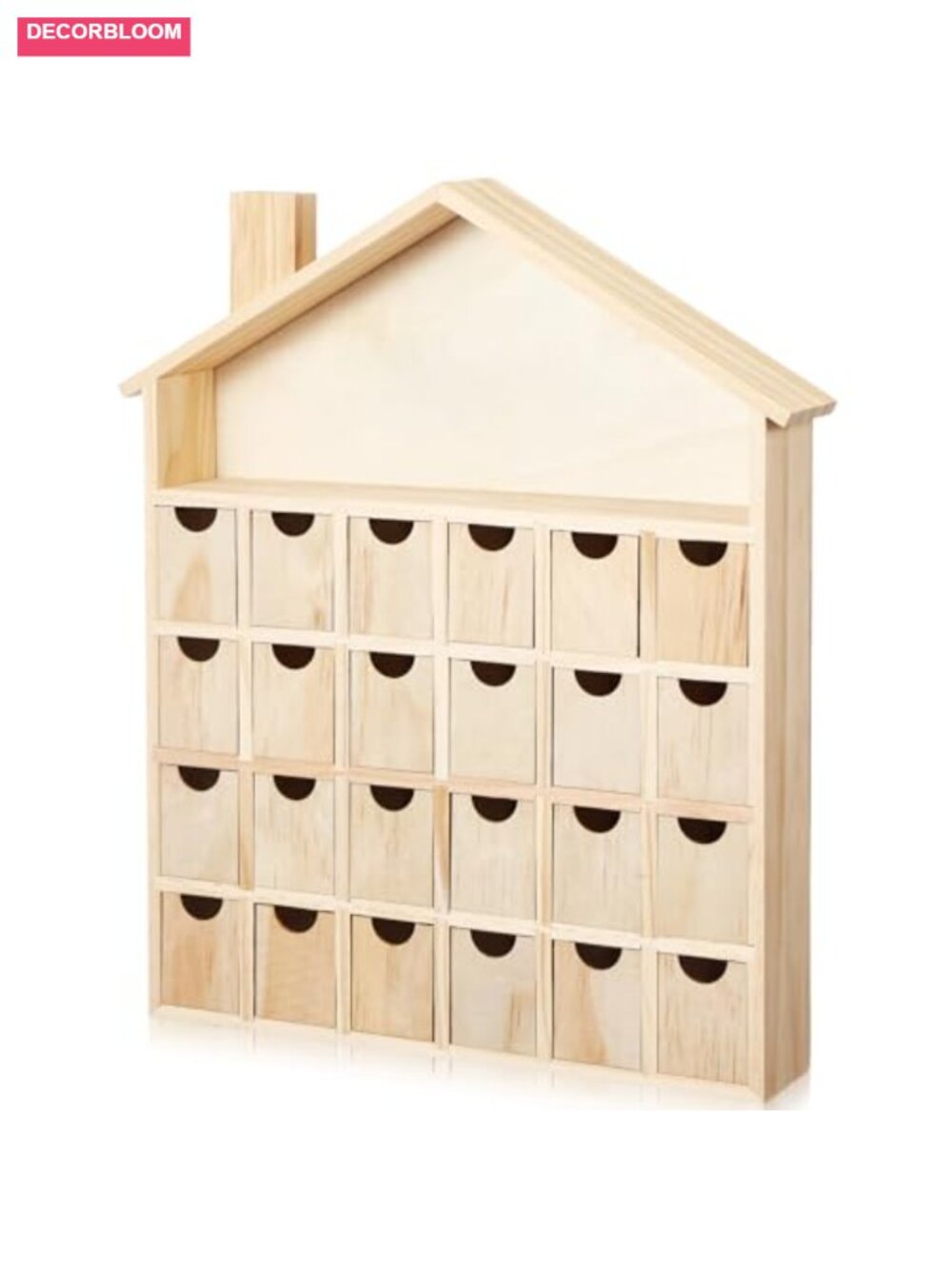 Wooden Christmas Advent Calendar with 24 Removable Drawers